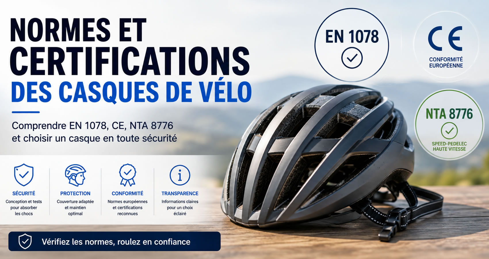 Normes et certifications d'un casque de v&eacute;lo : EN 1078, CE, NTA 8776 et guide complet