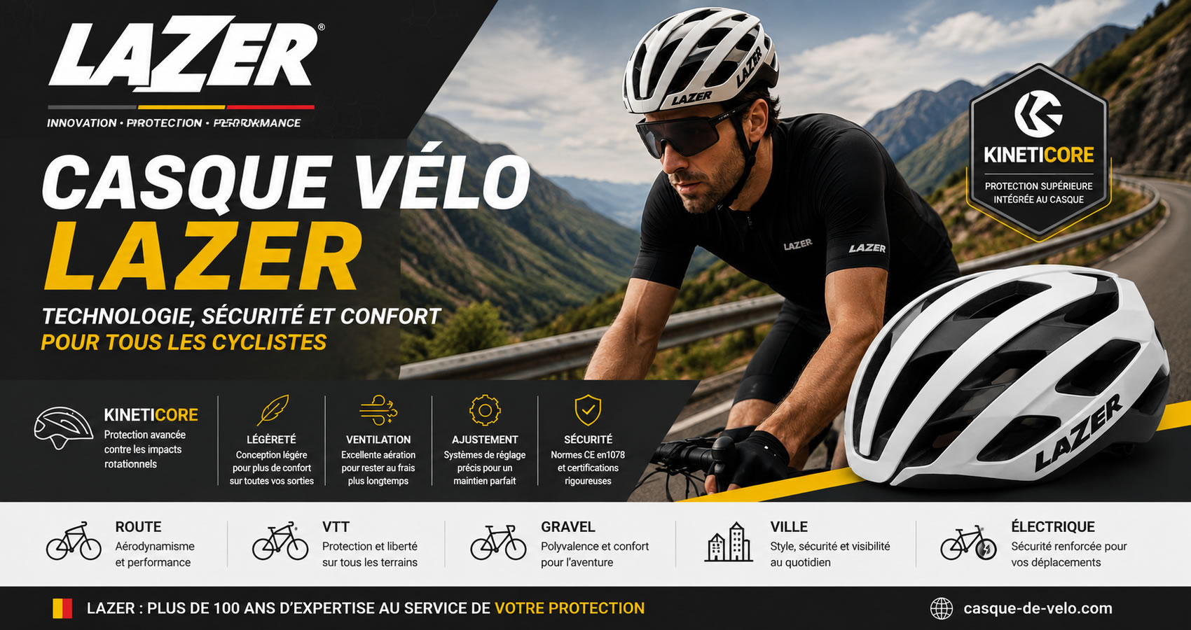 Casque v&eacute;lo LAZER : guide complet pour choisir un casque de la marque LAZER