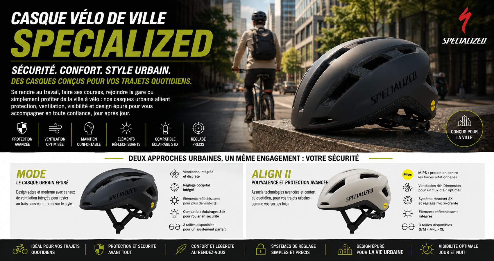 Casque v&eacute;lo de ville Specialized