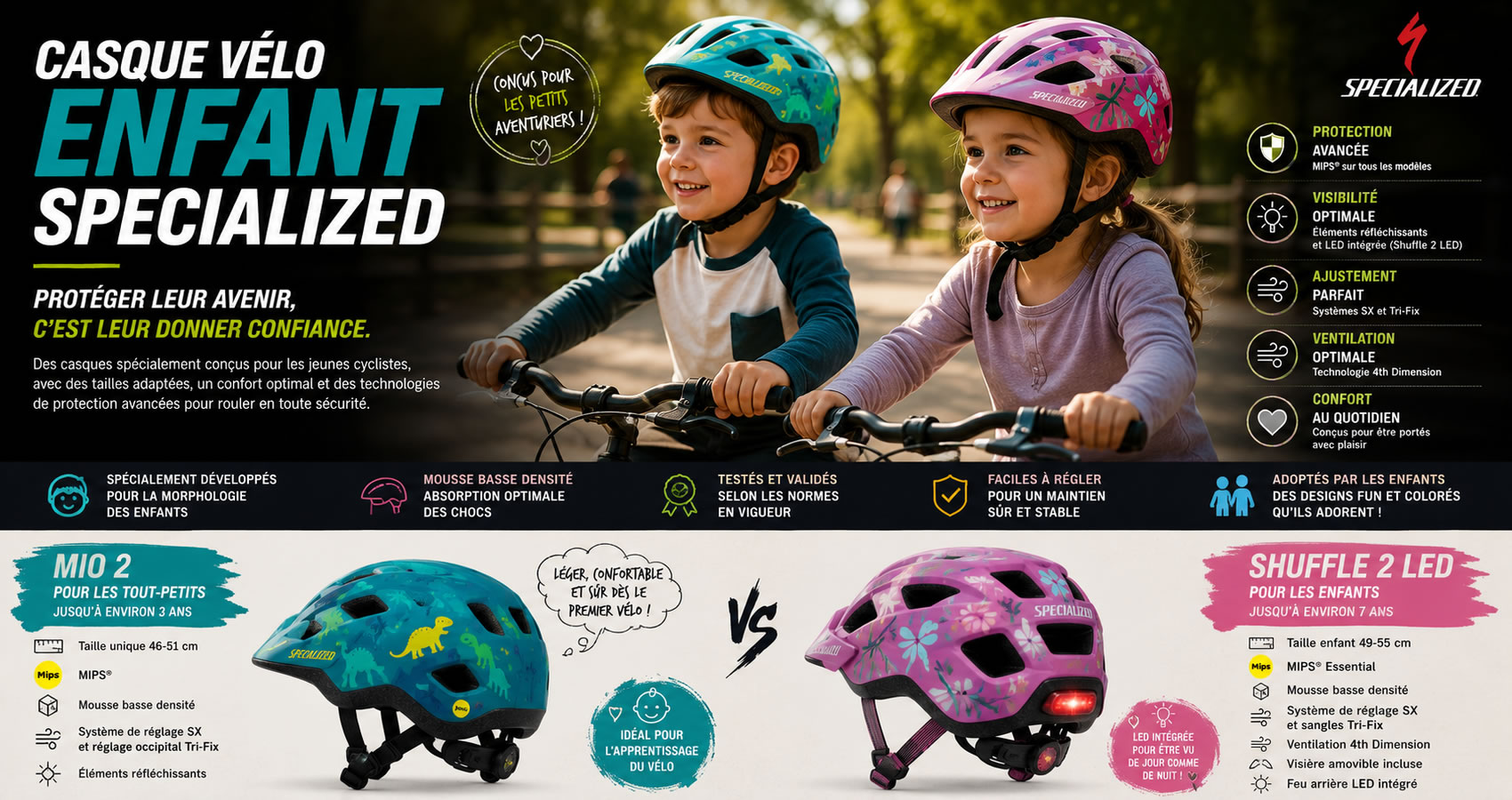 Casque v&eacute;lo enfant Specialized