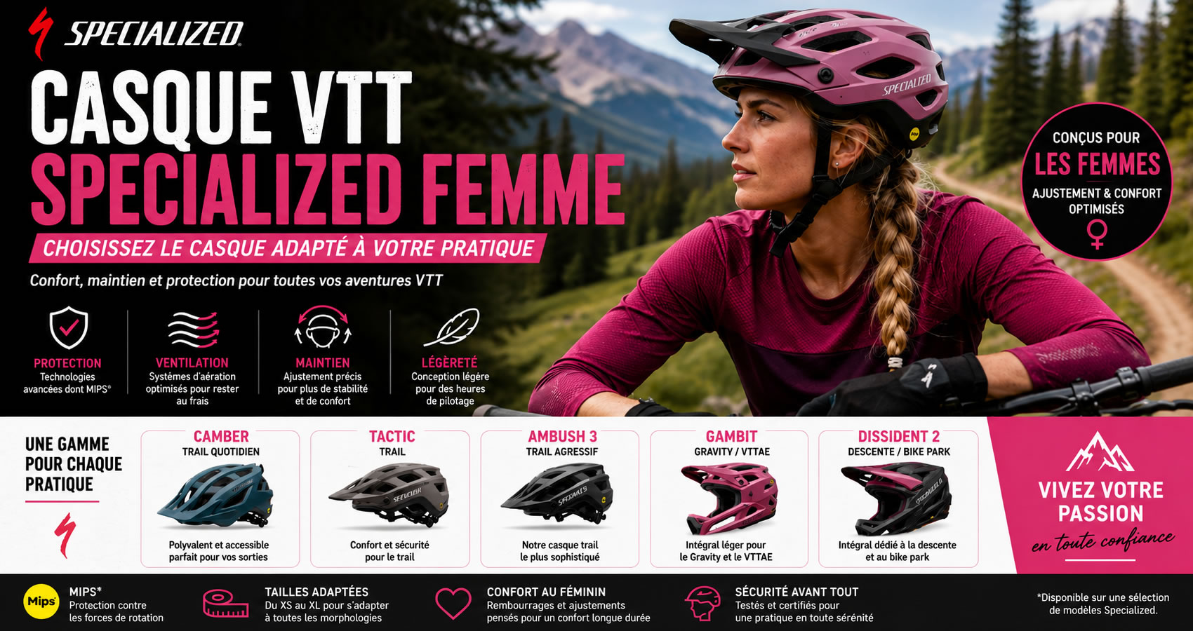 Casque VTT Specialized femme