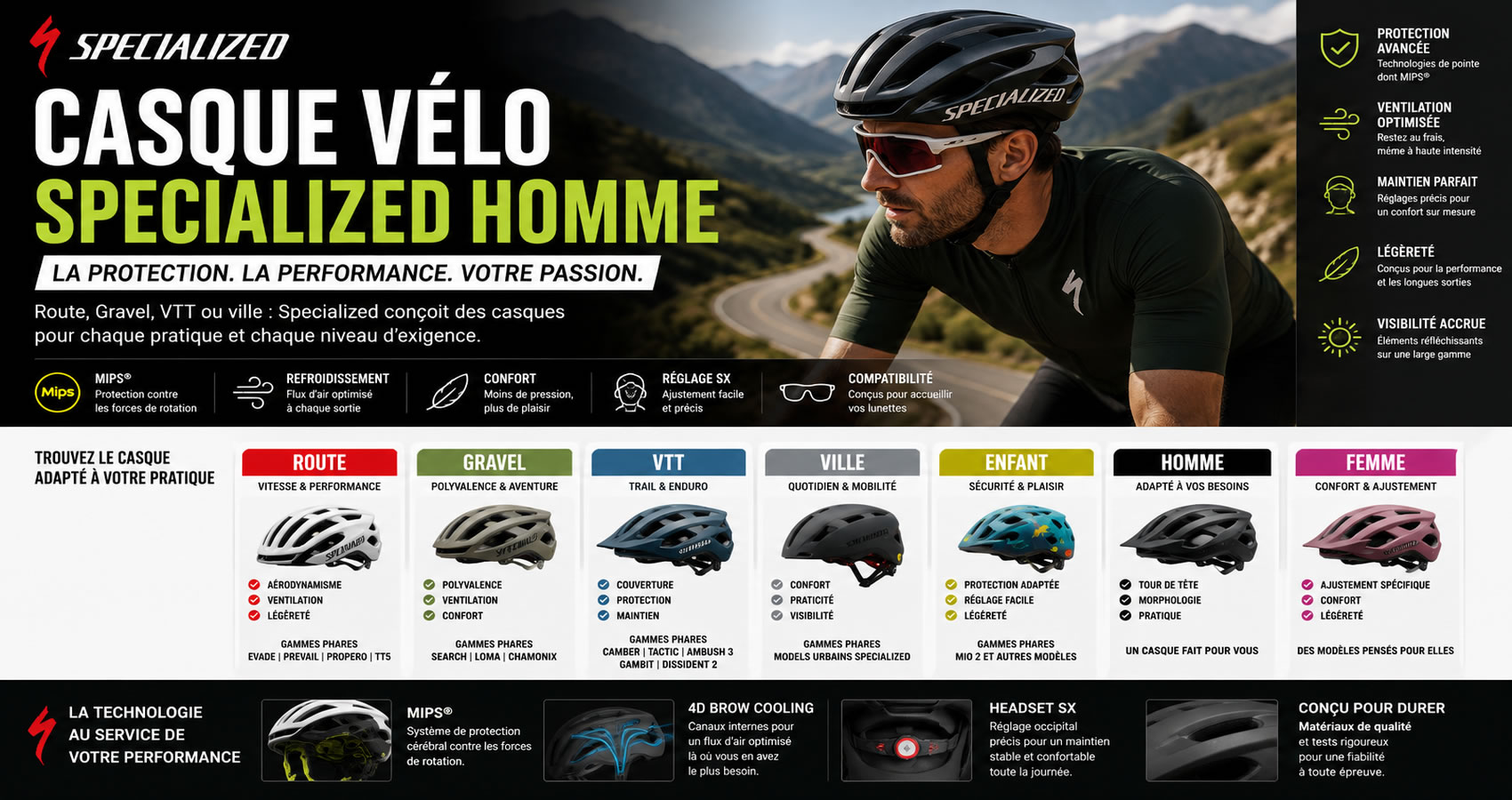 Casque v&eacute;lo Specialized homme