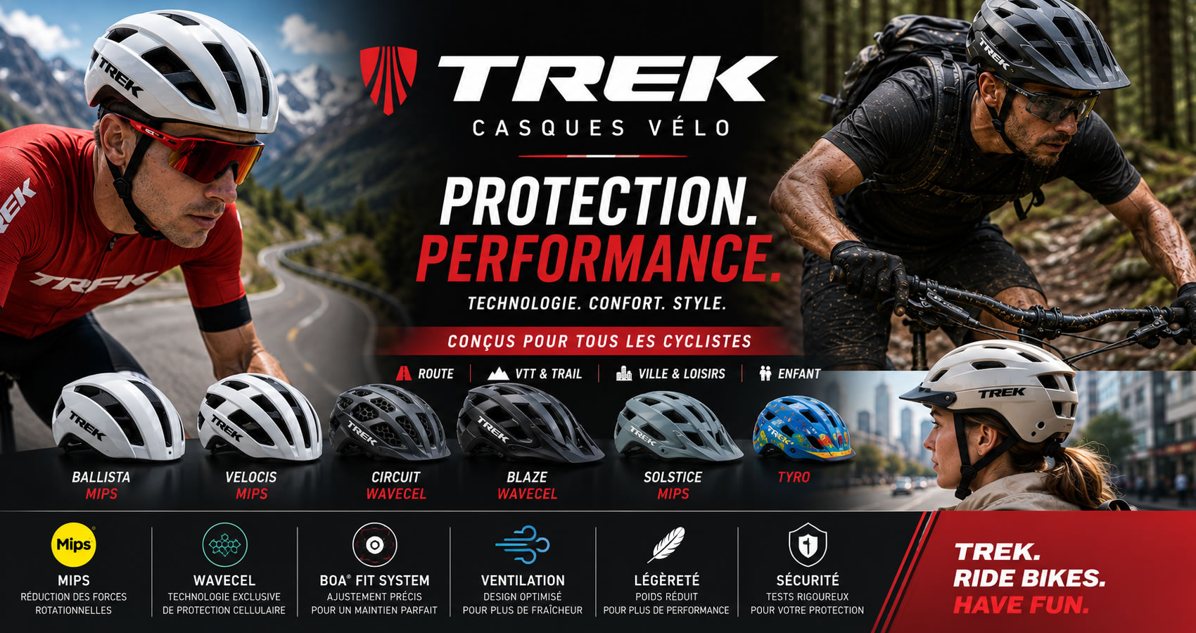 Casque v&eacute;lo TREK