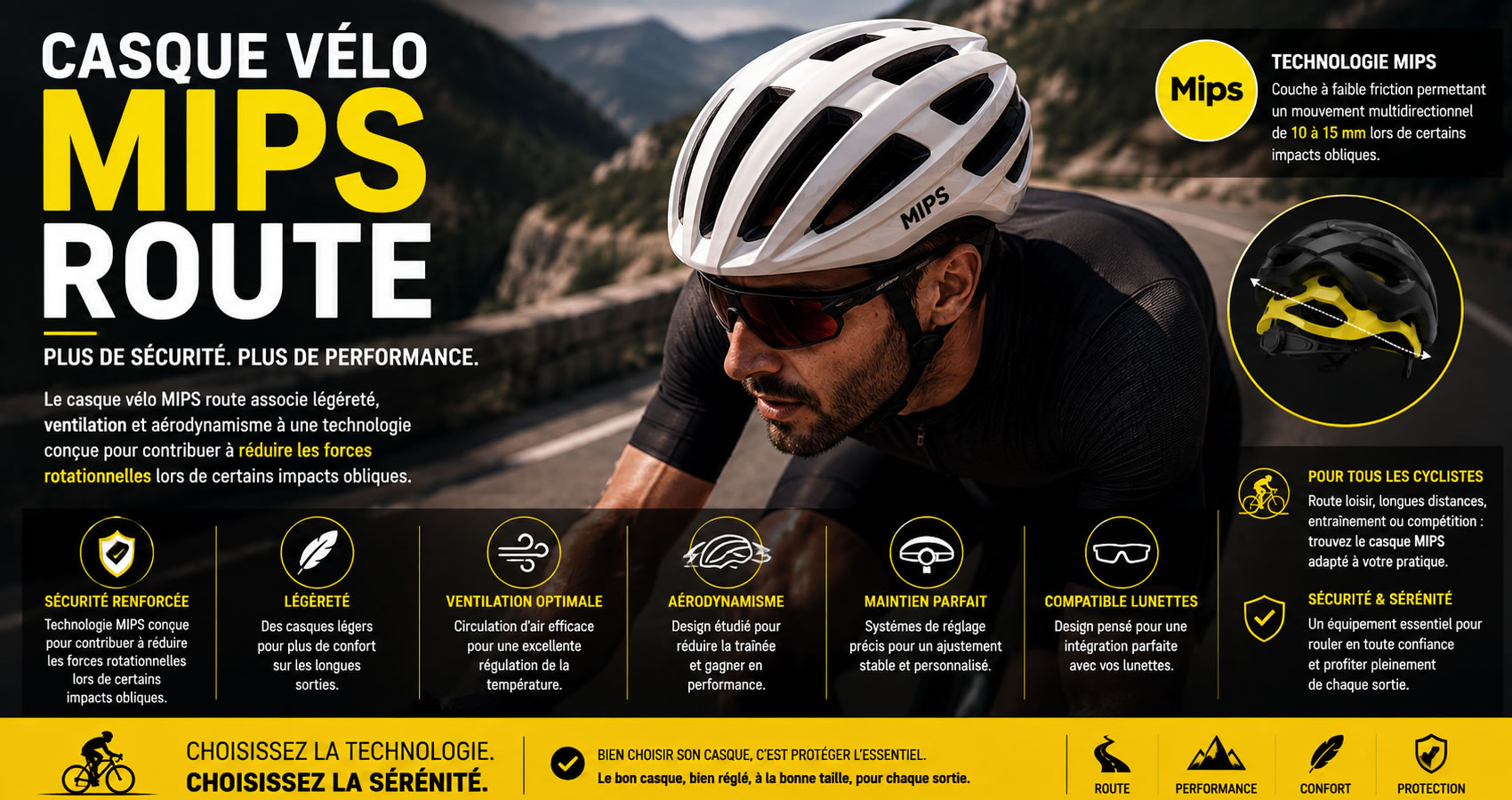 Casque v&eacute;lo route MIPS