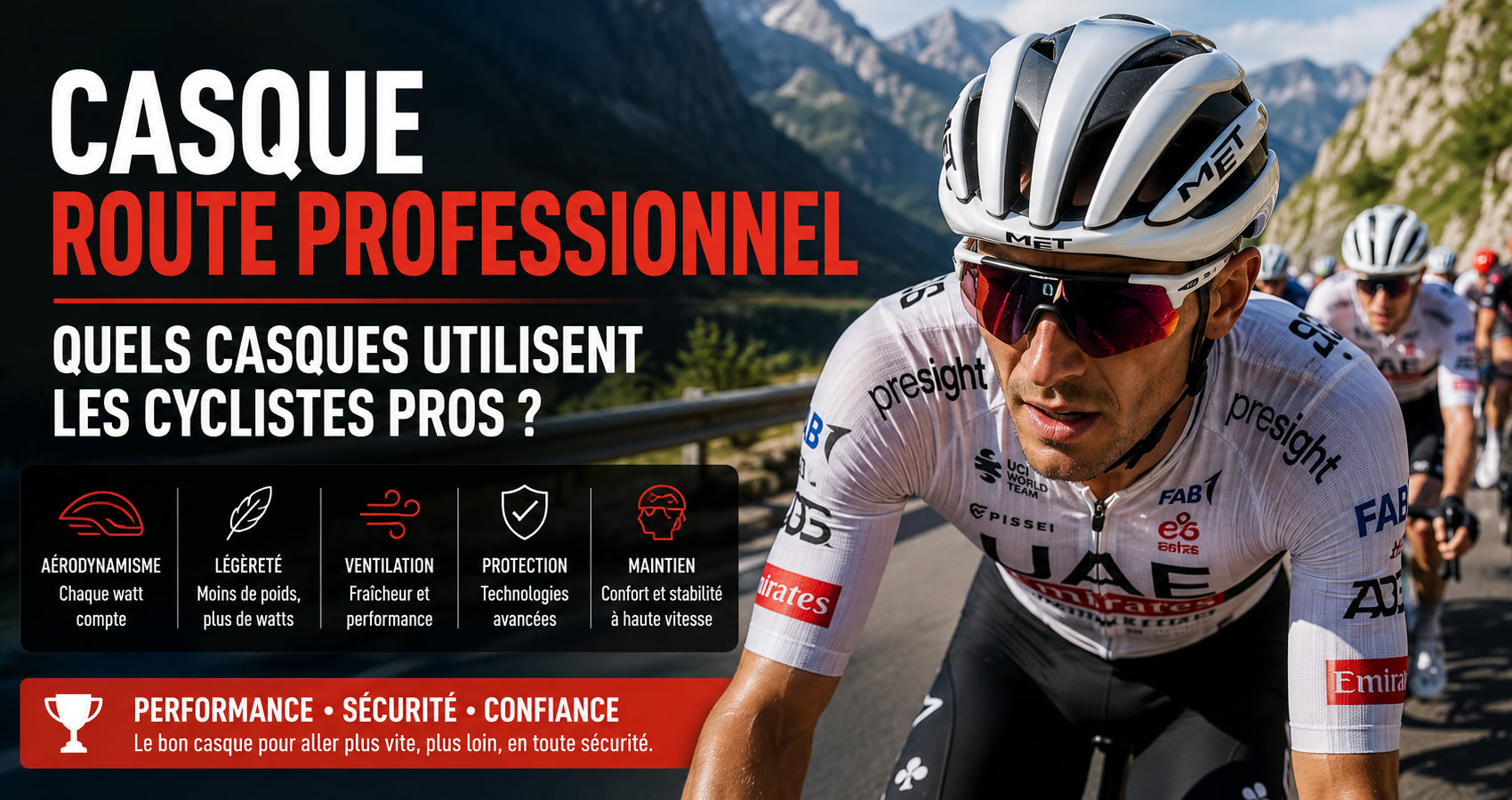 Casque v&eacute;lo de route des professionnels