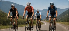 Cyclistes à vélo sur route